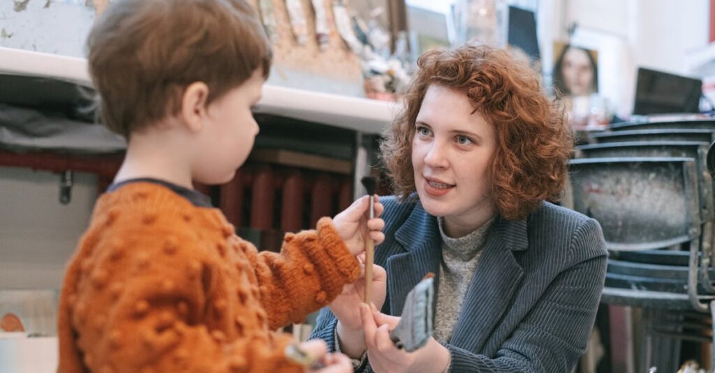 子どもが楽しそうに英語レッスンをしている様子