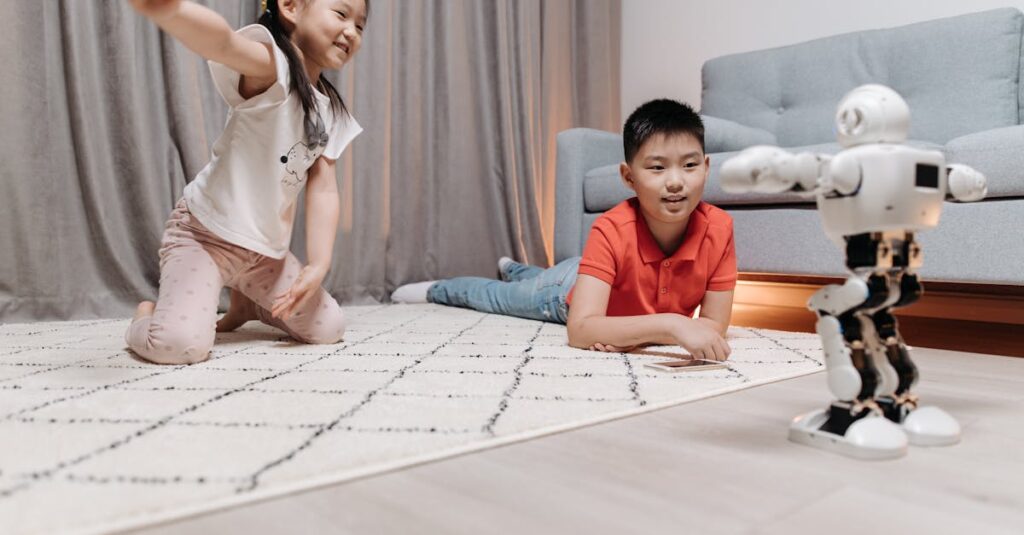 ナーワル掃除機を使って家事時間を削減し、快適に暮らす家族の様子